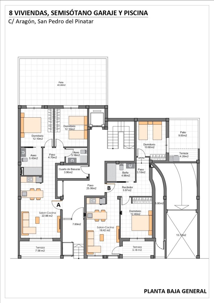 Huoneisto Lo Pagan, Murcia, Espanja 2 makuuhuonetta, 73 m2 No. 197224