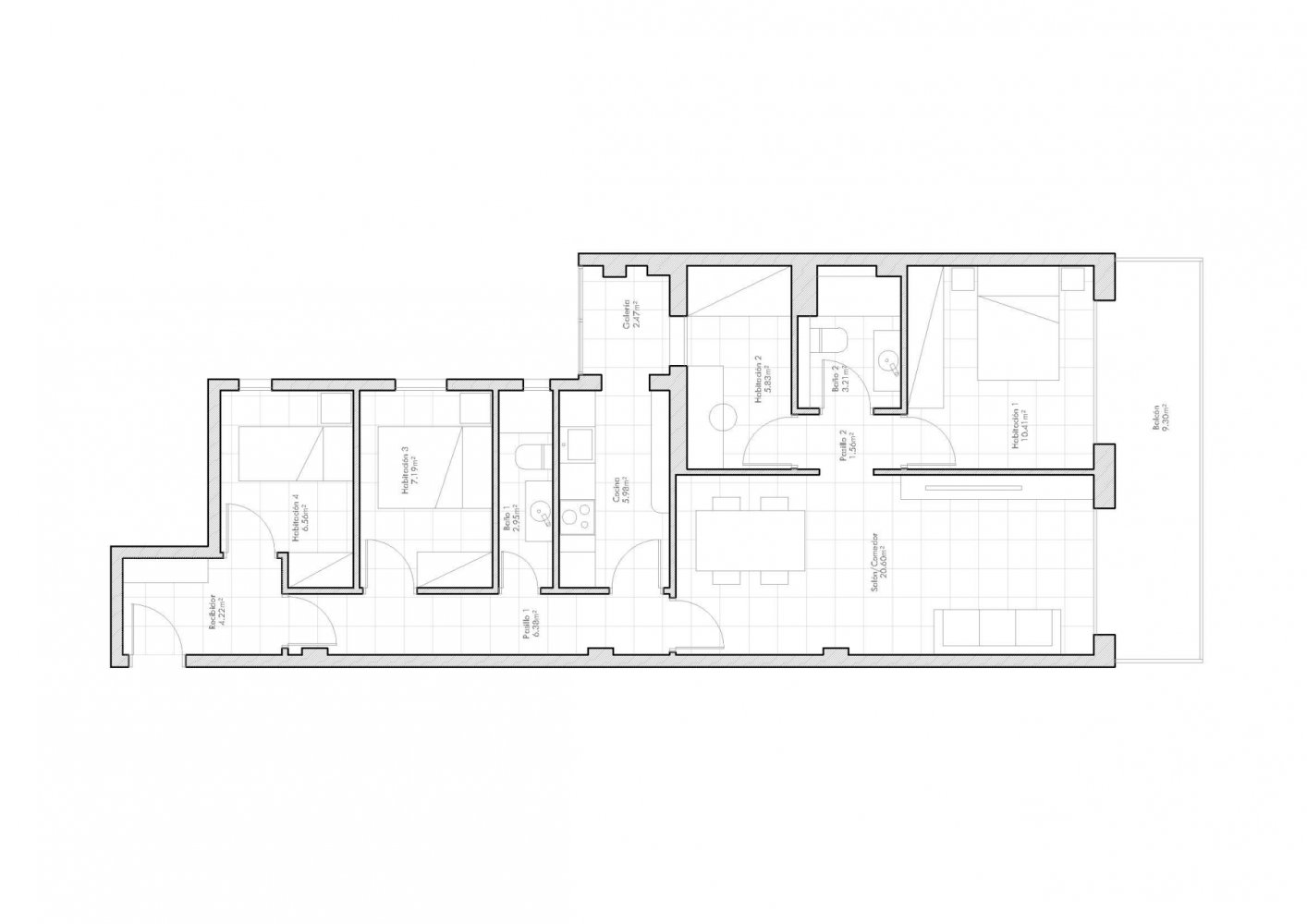 Apartment in Esplugues de Llobregat, Barcelona, Spain 4 bedrooms, 90 sq.m. No. 199584