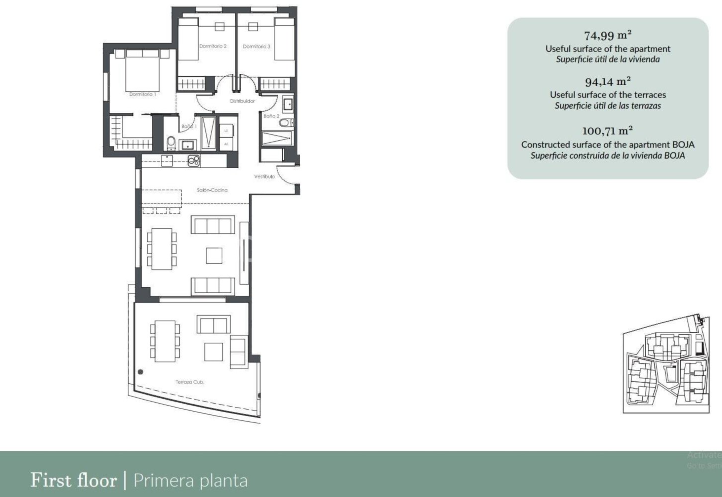 Huoneisto Estepona, Malaga, Espanja 3 makuuhuonetta, 78 m2 No. 121277