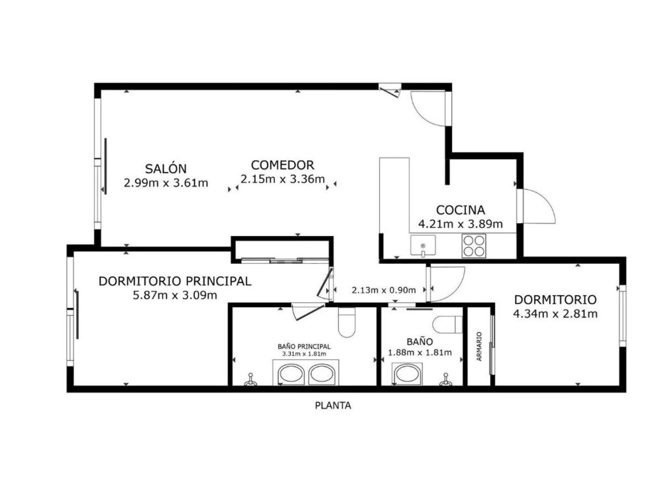 Wohnung in Benidorm, Alicante, Spanien 2 Schlafzimmer, 100 m2 Nr. 197952