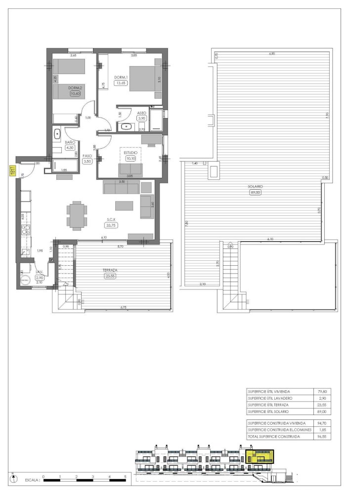 Bungalow i Algorfa, Alicante, Spanien 3 sovrum, 96 kvm. Nr. 199968