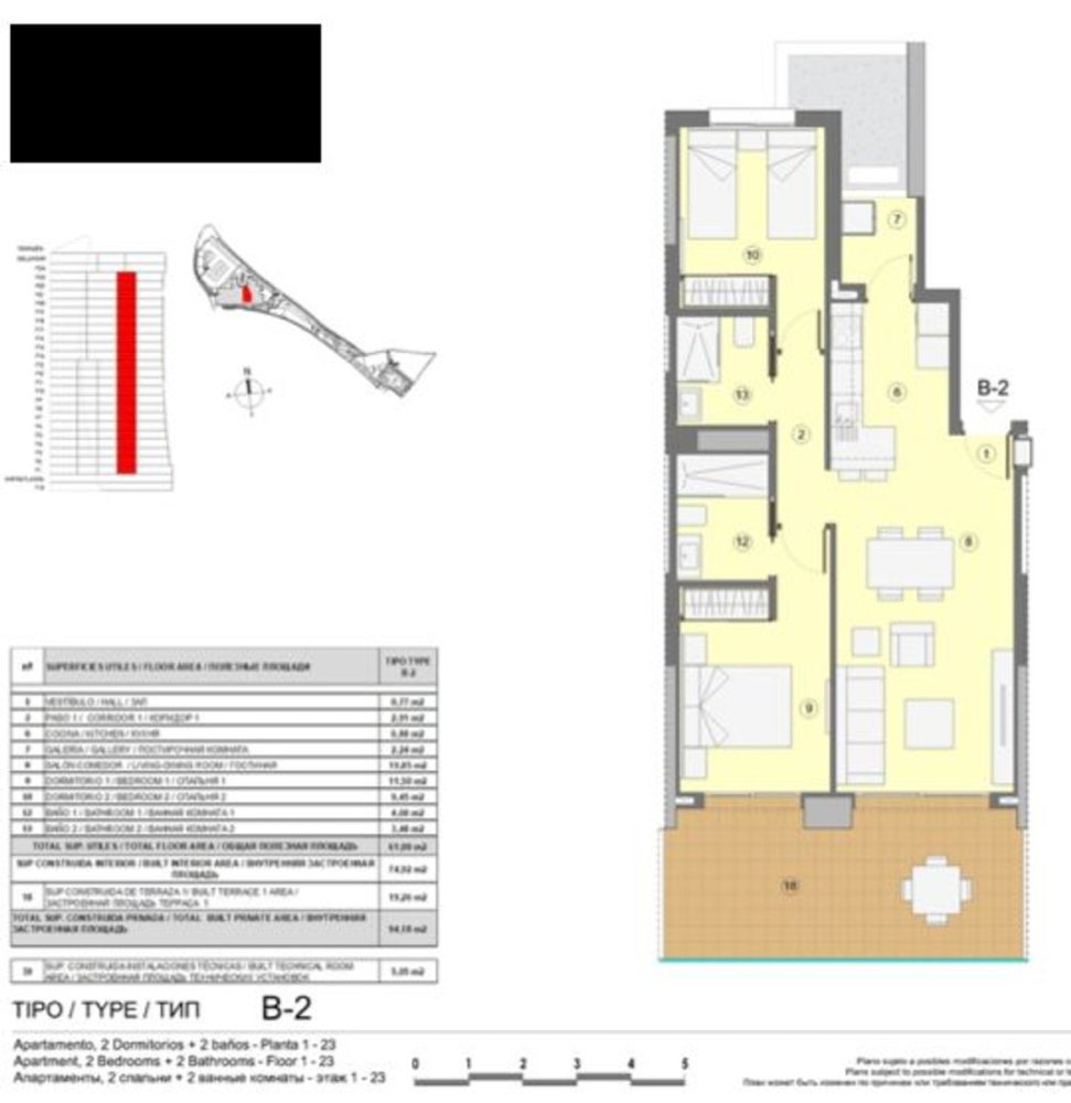 Apartament w Benidorm, Alicante, Hiszpania 2 sypialnie, 94 mkw. nr 197950