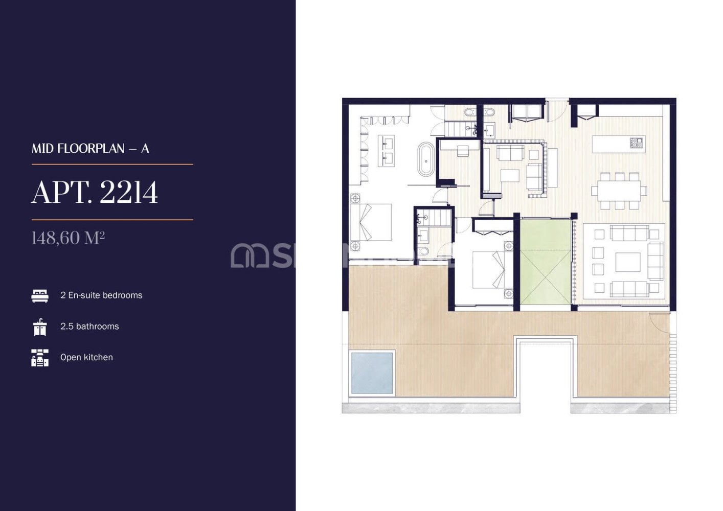 Penthauss Casares, Malaga, Spānijā 3 istabas, 173 m2 Nr. 144653