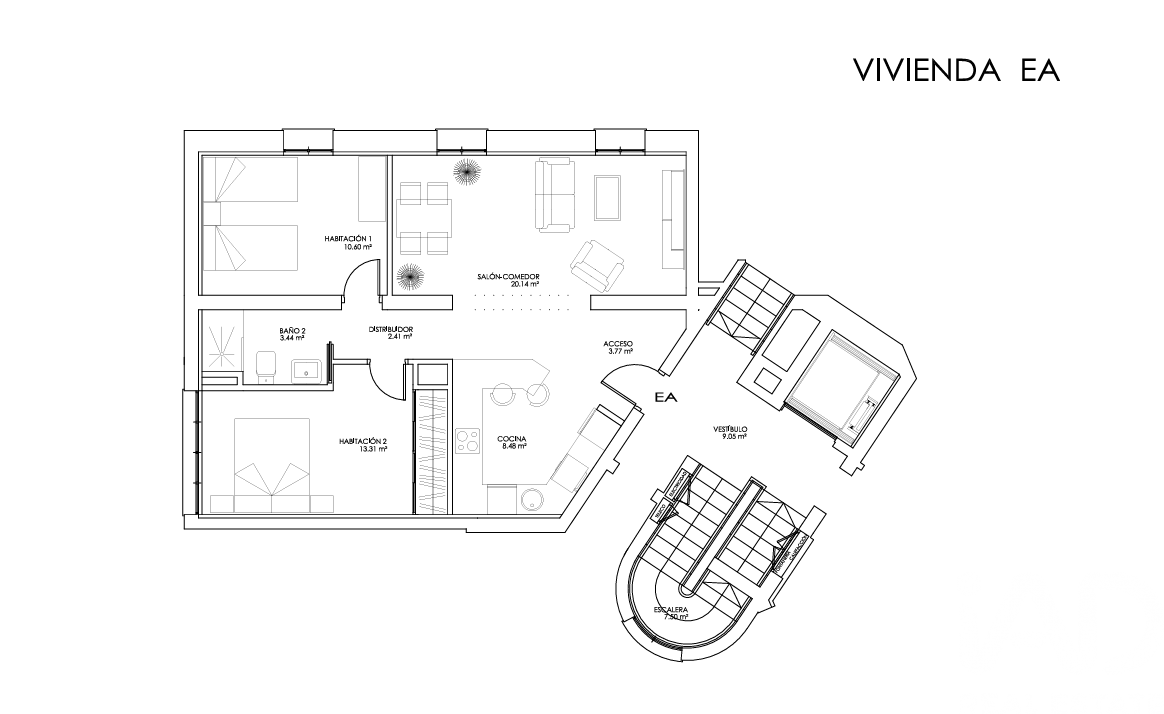Appartamento a Leon, Spagna 2 camere da letto, 75 mq. N° 199608