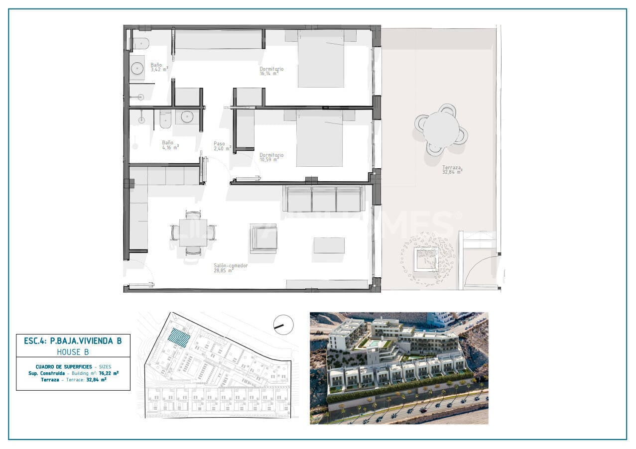 Kattohuoneisto Aguilas, Murcia, Espanja 2 makuuhuonetta, 78 m2 No. 121086