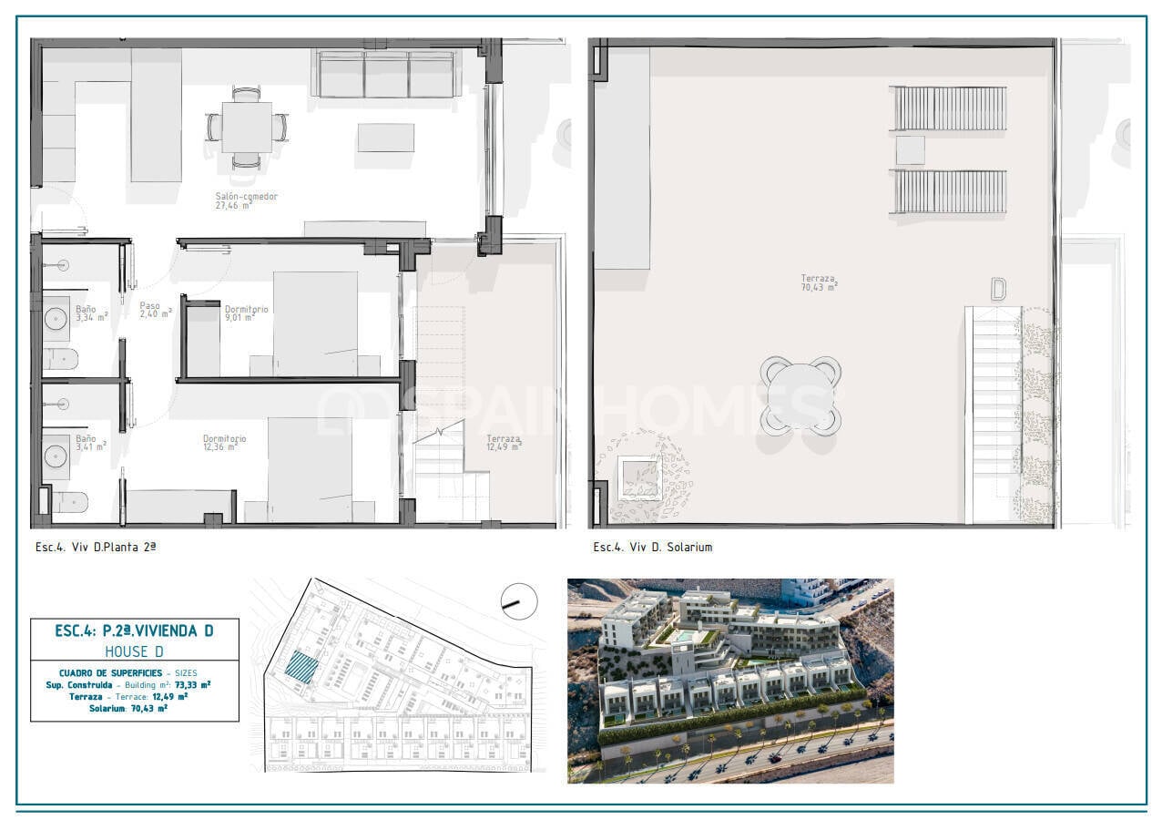 Kattohuoneisto Aguilas, Murcia, Espanja 2 makuuhuonetta, 78 m2 No. 121086