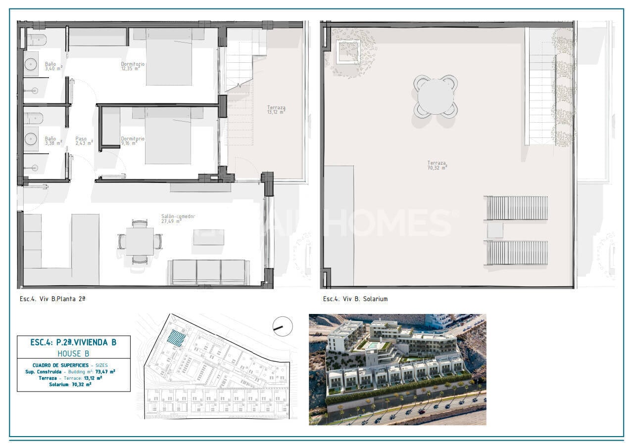 Kattohuoneisto Aguilas, Murcia, Espanja 2 makuuhuonetta, 78 m2 No. 121086