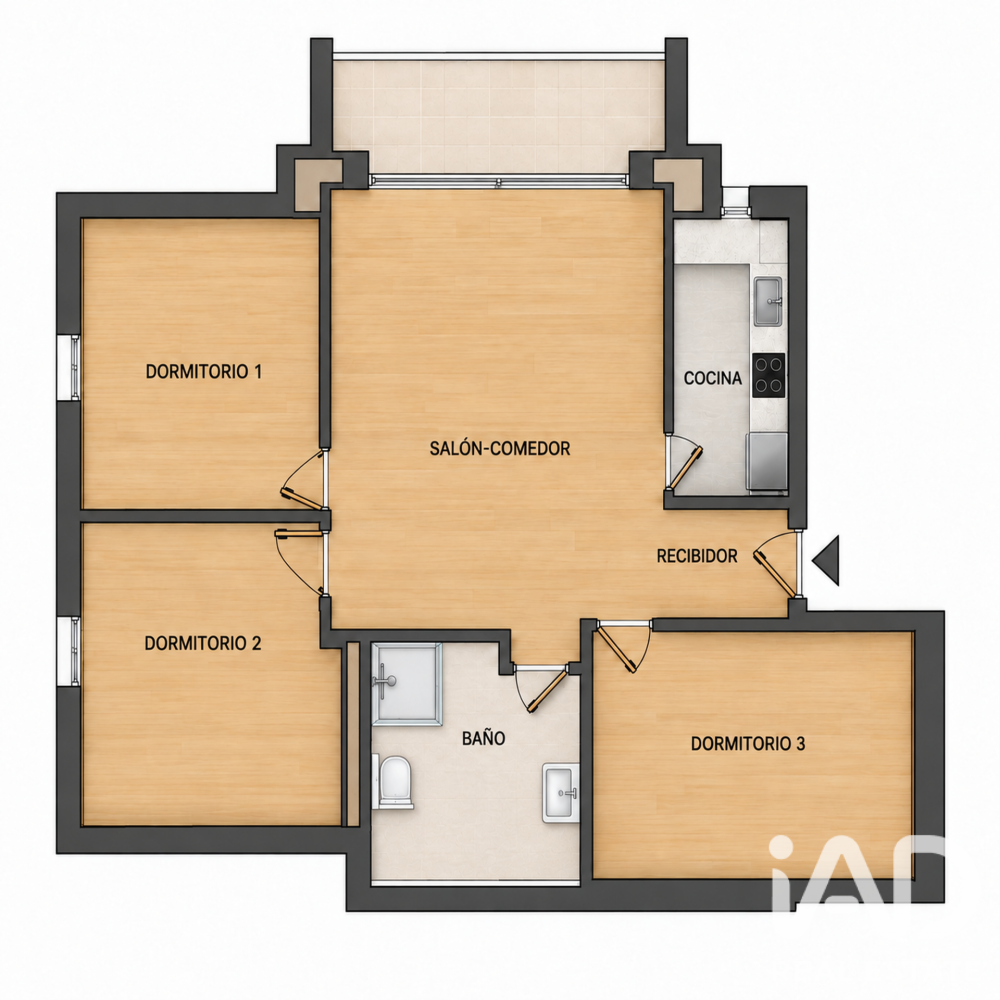 Apartment in Arenys de Mar, Barcelona, Spain 3 bedrooms, 79 sq.m. No. 199560