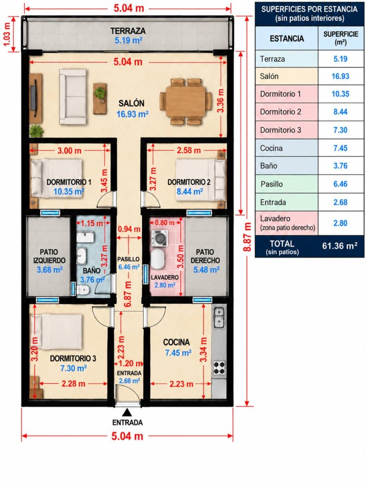 Apartament w Alicante, Hiszpania 3 sypialnie, 77 mkw. nr 198751
