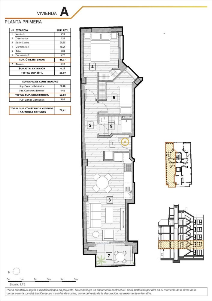 Apartament w Guardamar del Segura, Alicante, Hiszpania 2 sypialnie, 62 mkw. nr 197085