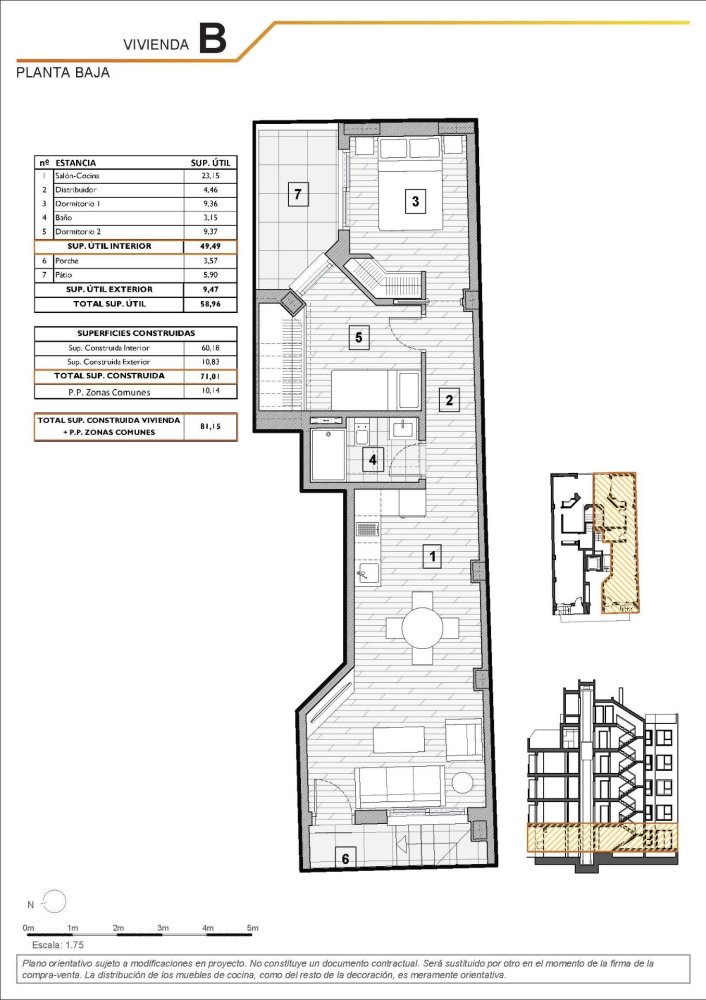 Apartament w Guardamar del Segura, Alicante, Hiszpania 2 sypialnie, 71 mkw. nr 197084