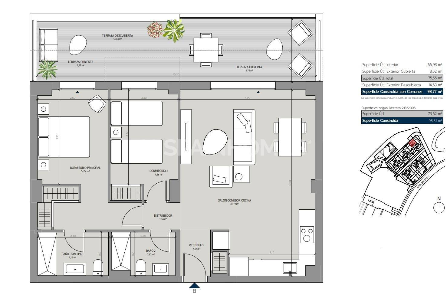 Penthouse in Manilva, Malaga, Spain 3 bedrooms, 85 sq.m. No. 121274