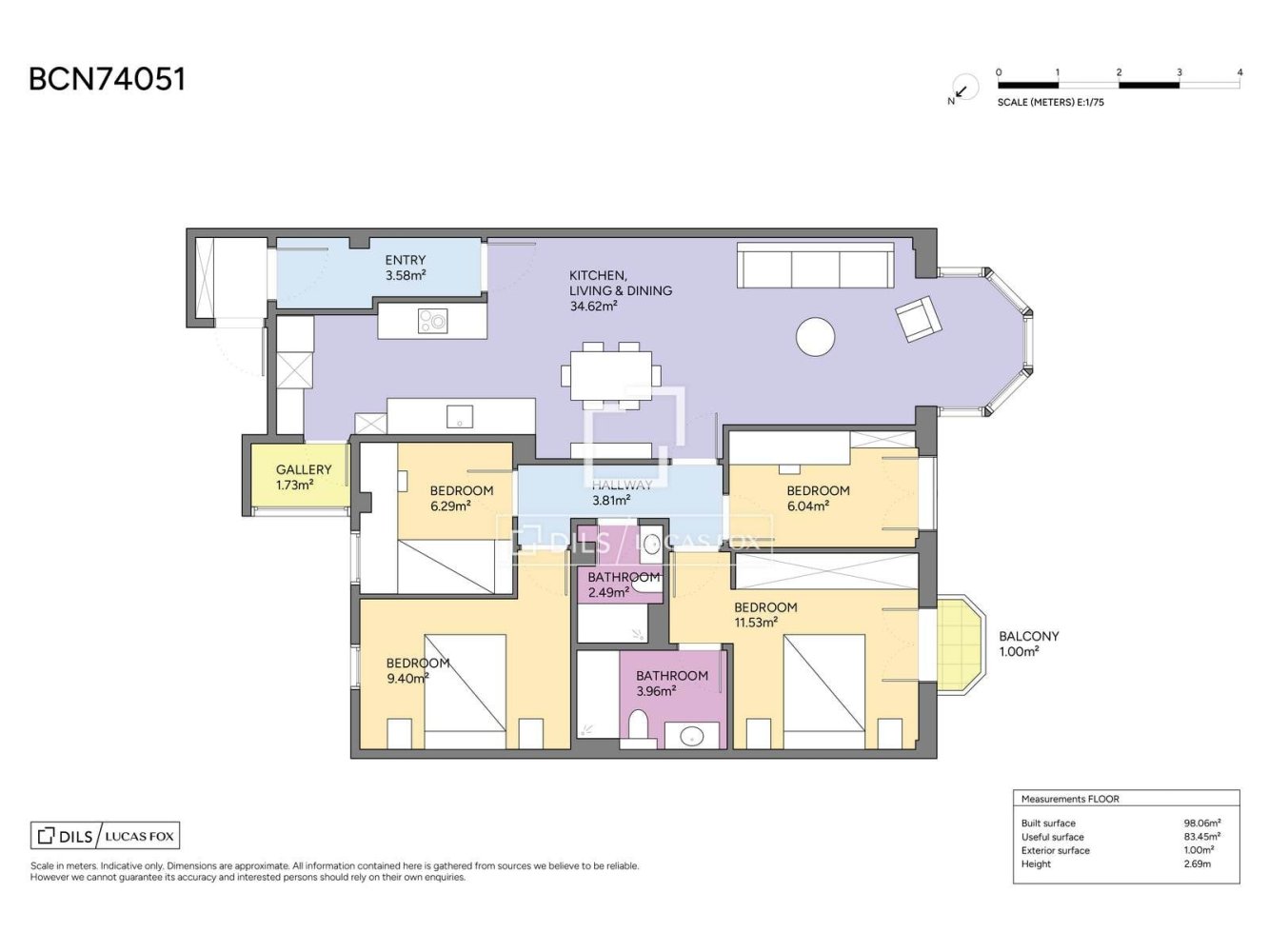 Apartment à Barcelona, Espagne 4 chambres, 98 m2 No. 200011