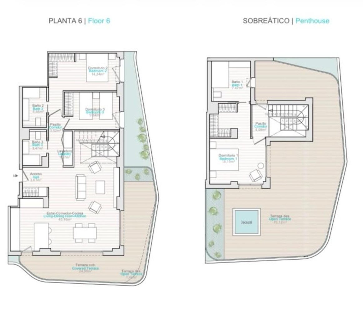 Penthouse w Villajoyosa, Alicante, Hiszpania 3 sypialnie, 164 mkw. nr 197045