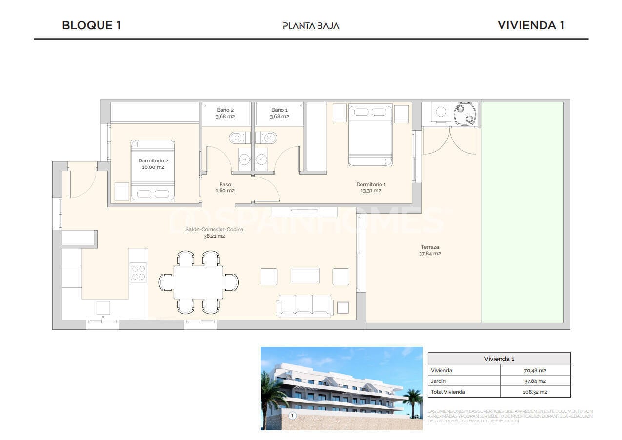 Kattohuoneisto Finestrat, Alicante, Espanja 2 makuuhuonetta, 150 m2 No. 120985