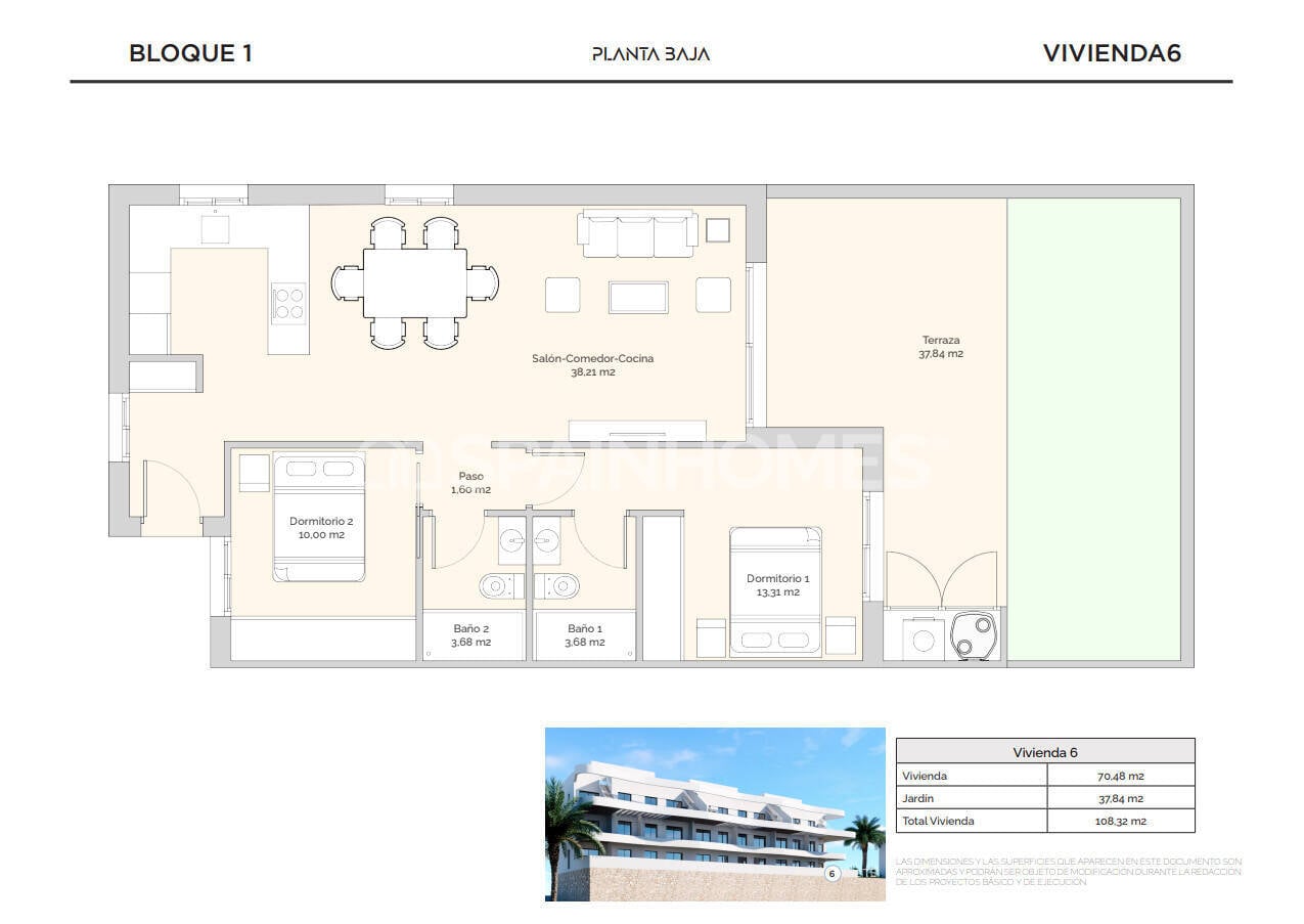 Kattohuoneisto Finestrat, Alicante, Espanja 2 makuuhuonetta, 150 m2 No. 120985