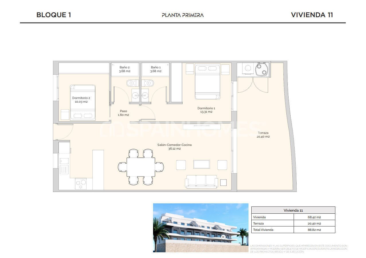Kattohuoneisto Finestrat, Alicante, Espanja 2 makuuhuonetta, 150 m2 No. 120985