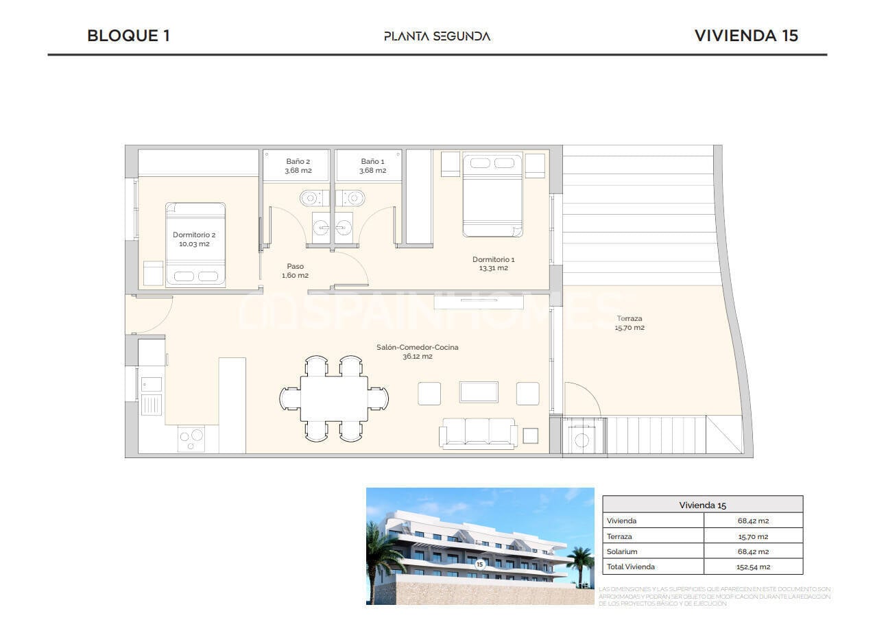 Kattohuoneisto Finestrat, Alicante, Espanja 2 makuuhuonetta, 150 m2 No. 120985