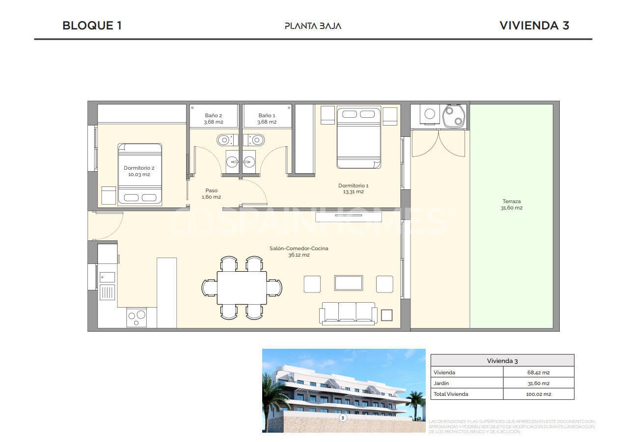 Kattohuoneisto Finestrat, Alicante, Espanja 2 makuuhuonetta, 150 m2 No. 120985
