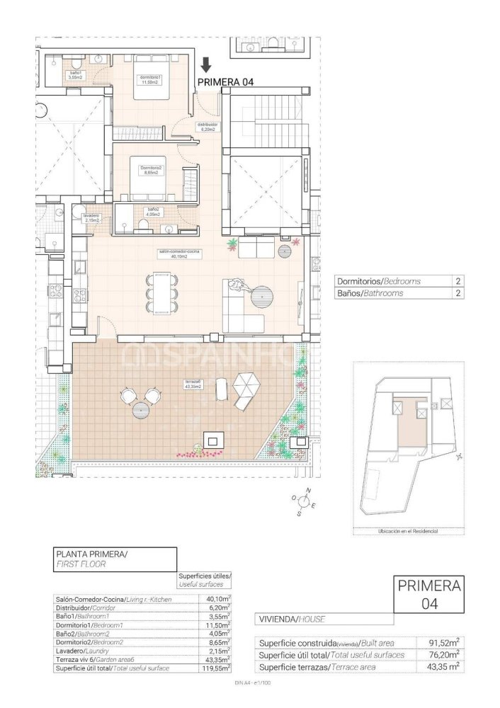 Penthouse in Alicante, Spain 2 bedrooms, 93 sq.m. No. 120650