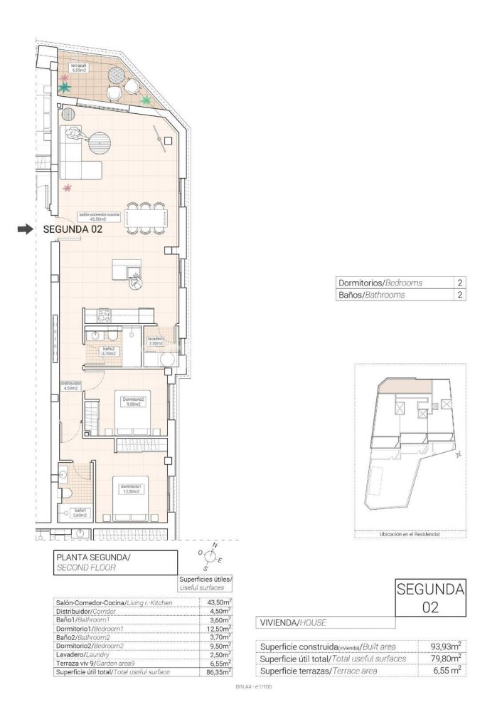 Penthouse à Alicante, Espagne 3 chambres, 126 m2 No. 120654