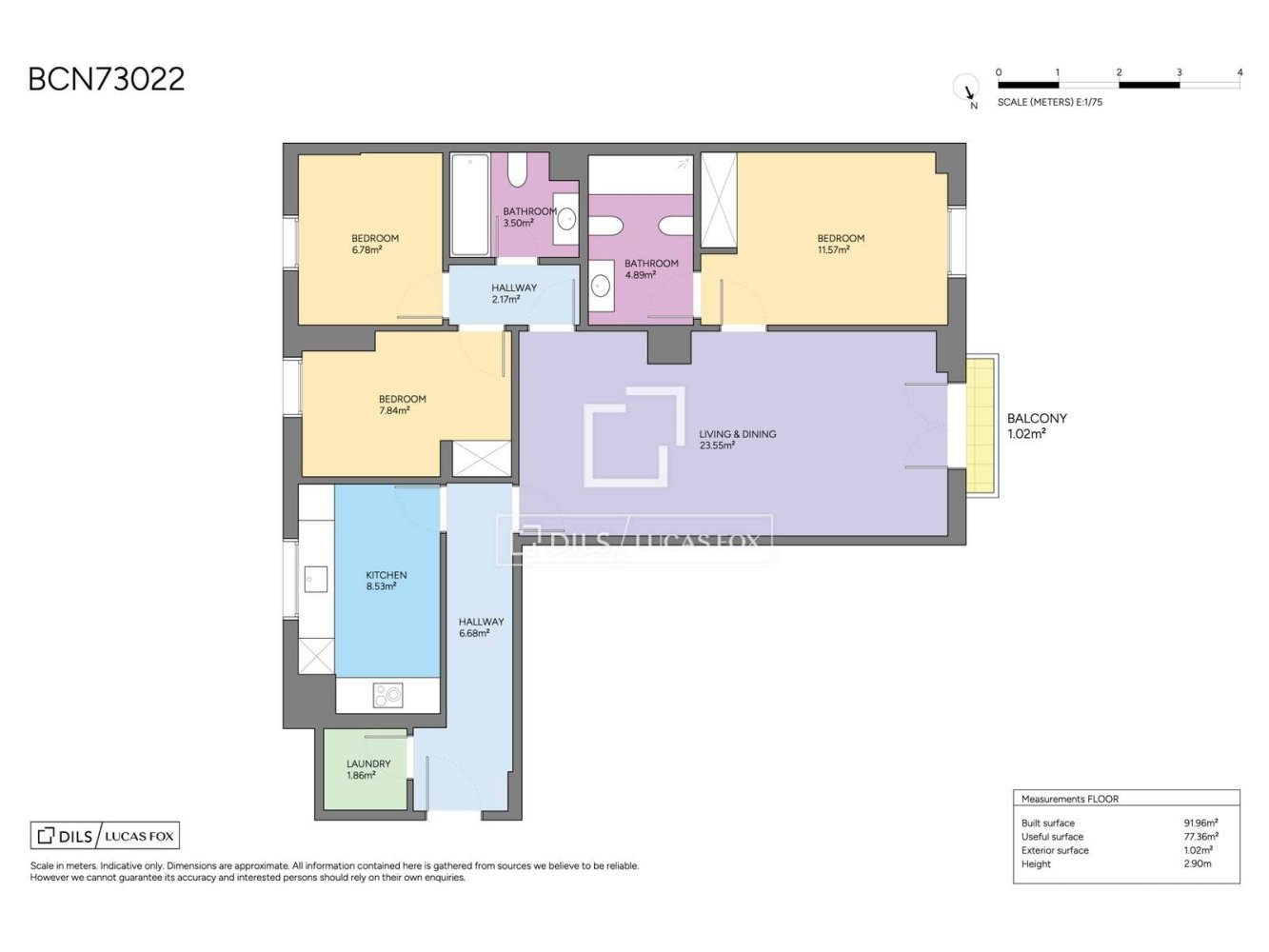 Wohnung in Barcelona, Spanien 2 Schlafzimmer, 92 m2 Nr. 199160