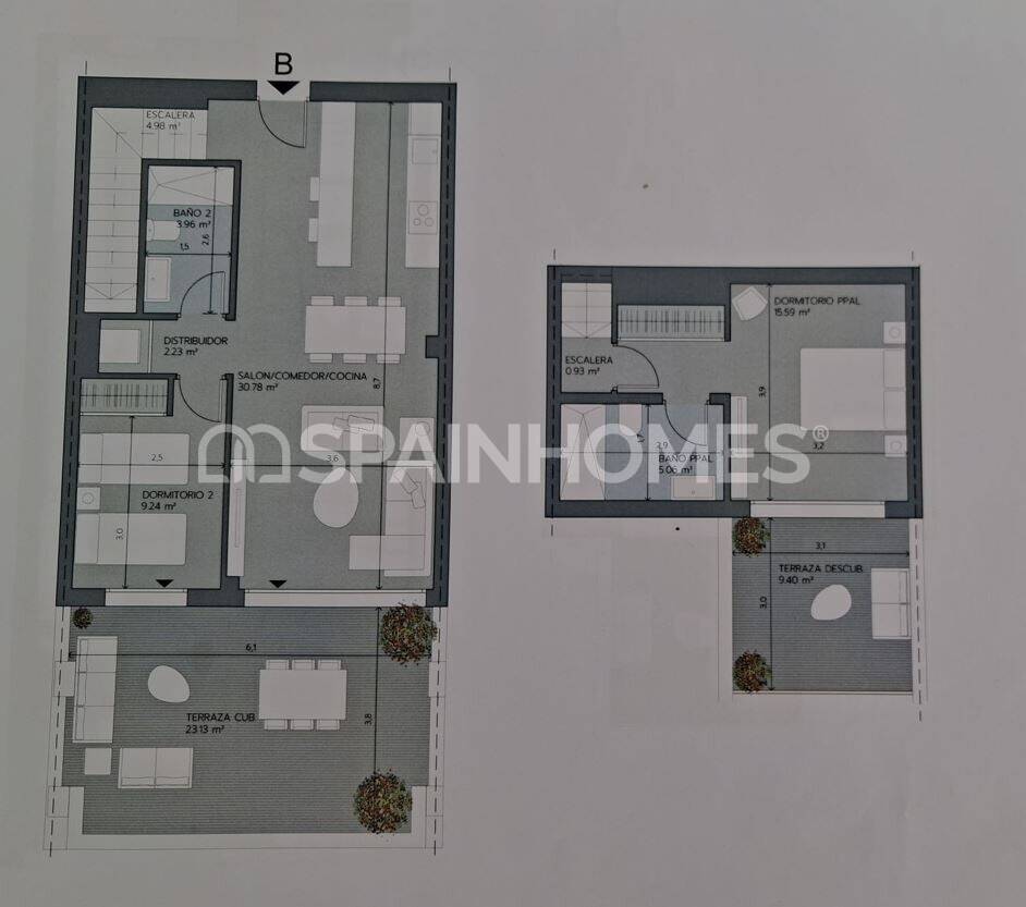Penthäuser in Benalmadena, Malaga, Spanien 2 Schlafzimmer, 79 m2 Nr. 197891