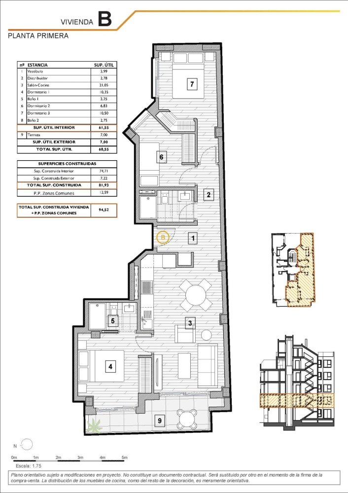 Apartament w Guardamar del Segura, Alicante, Hiszpania 3 sypialnie, 81 mkw. nr 197086