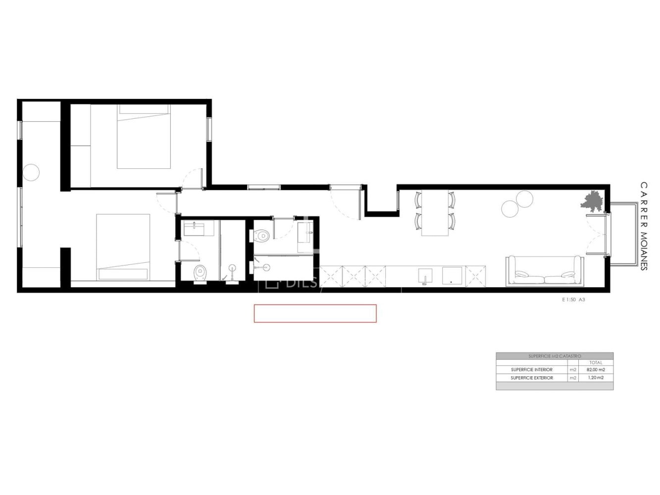 Apartamento en Barcelona, España 2 dormitorios, 82 m2 No. 199997
