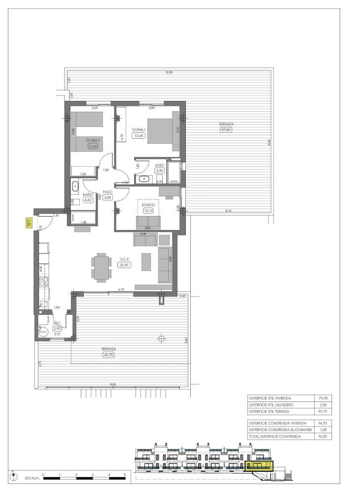 Bungalow in Algorfa, Alicante, Spanien 3 Schlafzimmer, 96 m2 Nr. 199969