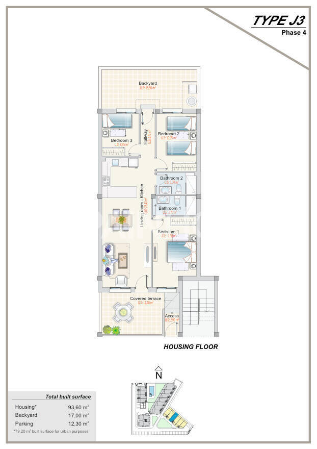Квартира в Торревьеха, Аликанте, Испания 3 спальни, 95м2 №164562