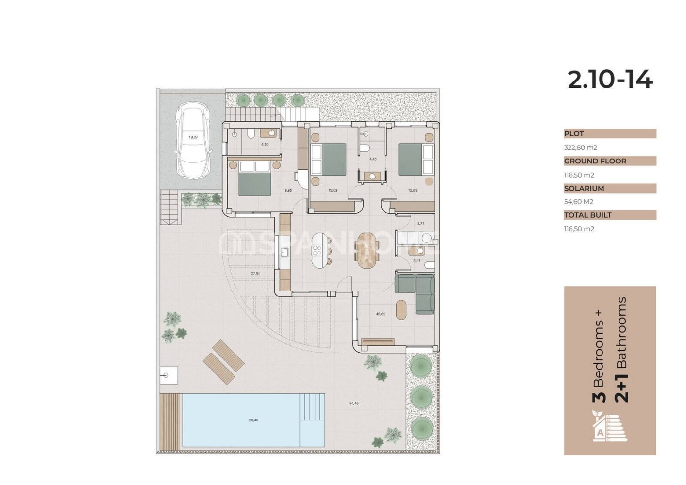 Huvila Algorfa, Alicante, Espanja 3 makuuhuonetta, 116 m2 No. 198074