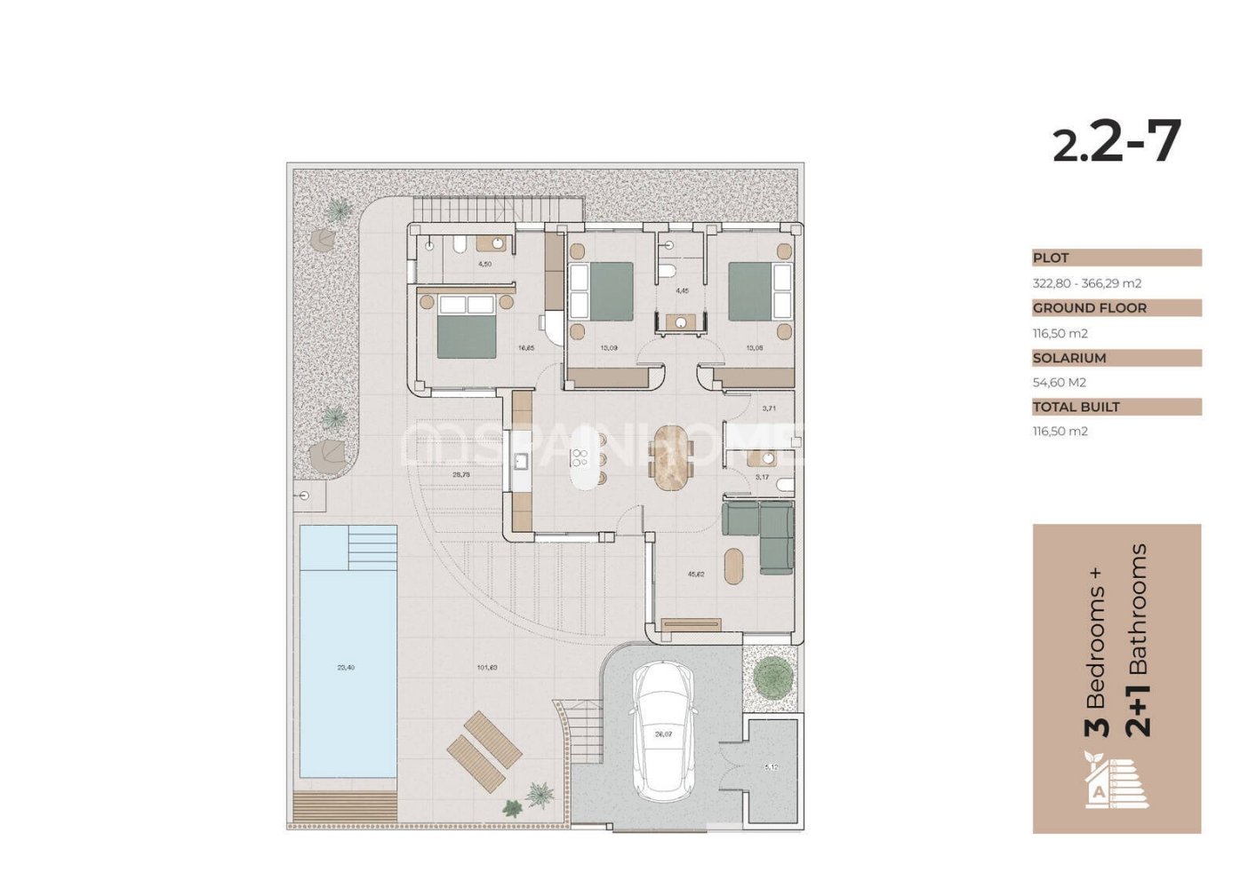 Huvila Algorfa, Alicante, Espanja 3 makuuhuonetta, 116 m2 No. 198074