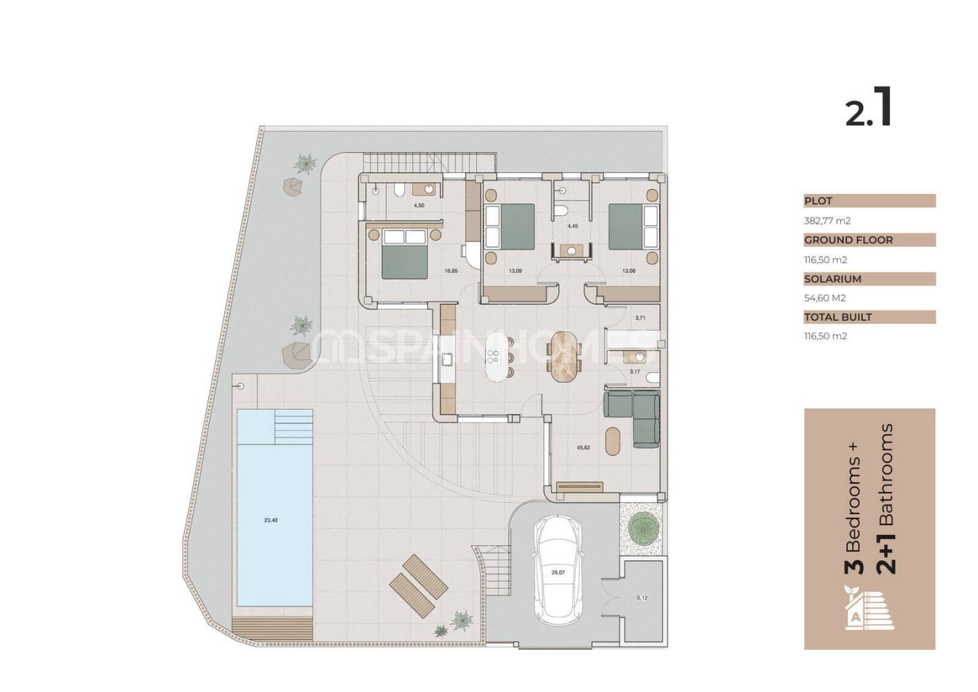 Huvila Algorfa, Alicante, Espanja 3 makuuhuonetta, 116 m2 No. 198074