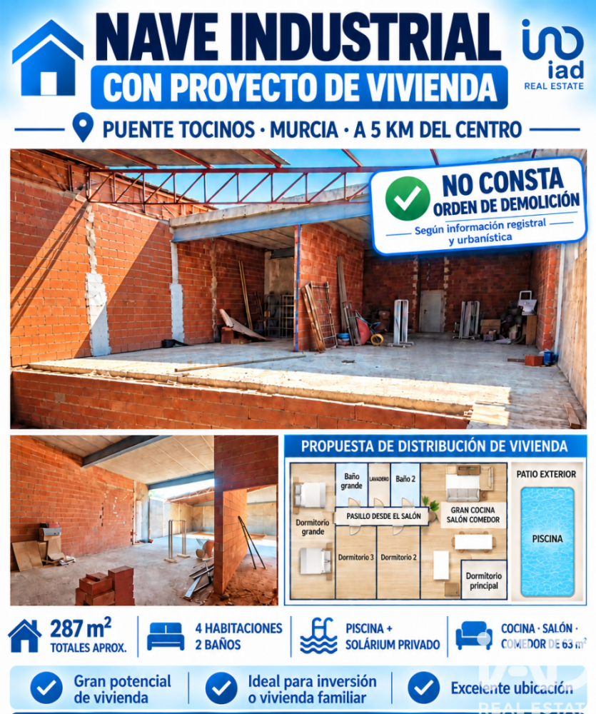 Commercial property in Puente Tocinos, Murcia, Spain 4 bedrooms, 287 sq.m. No. 199575