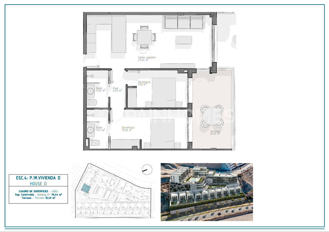 Appartamento a Aguilas, Murcia, Spagna 2 camere da letto, 81 mq. N° 121087