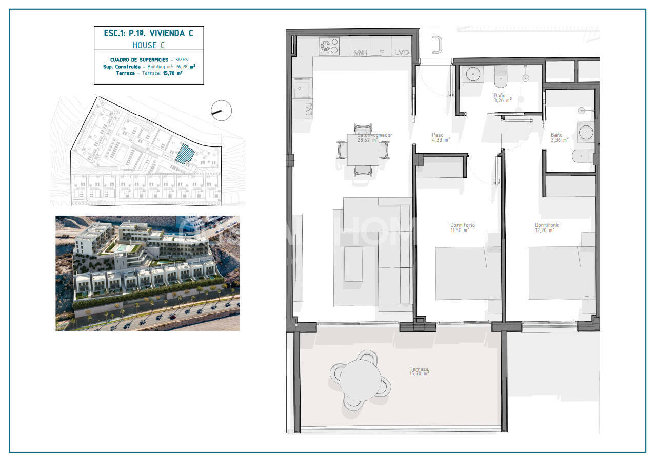 Appartamento a Aguilas, Murcia, Spagna 2 camere da letto, 81 mq. N° 121087