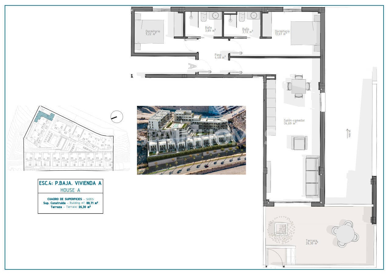 Appartamento a Aguilas, Murcia, Spagna 2 camere da letto, 81 mq. N° 121087