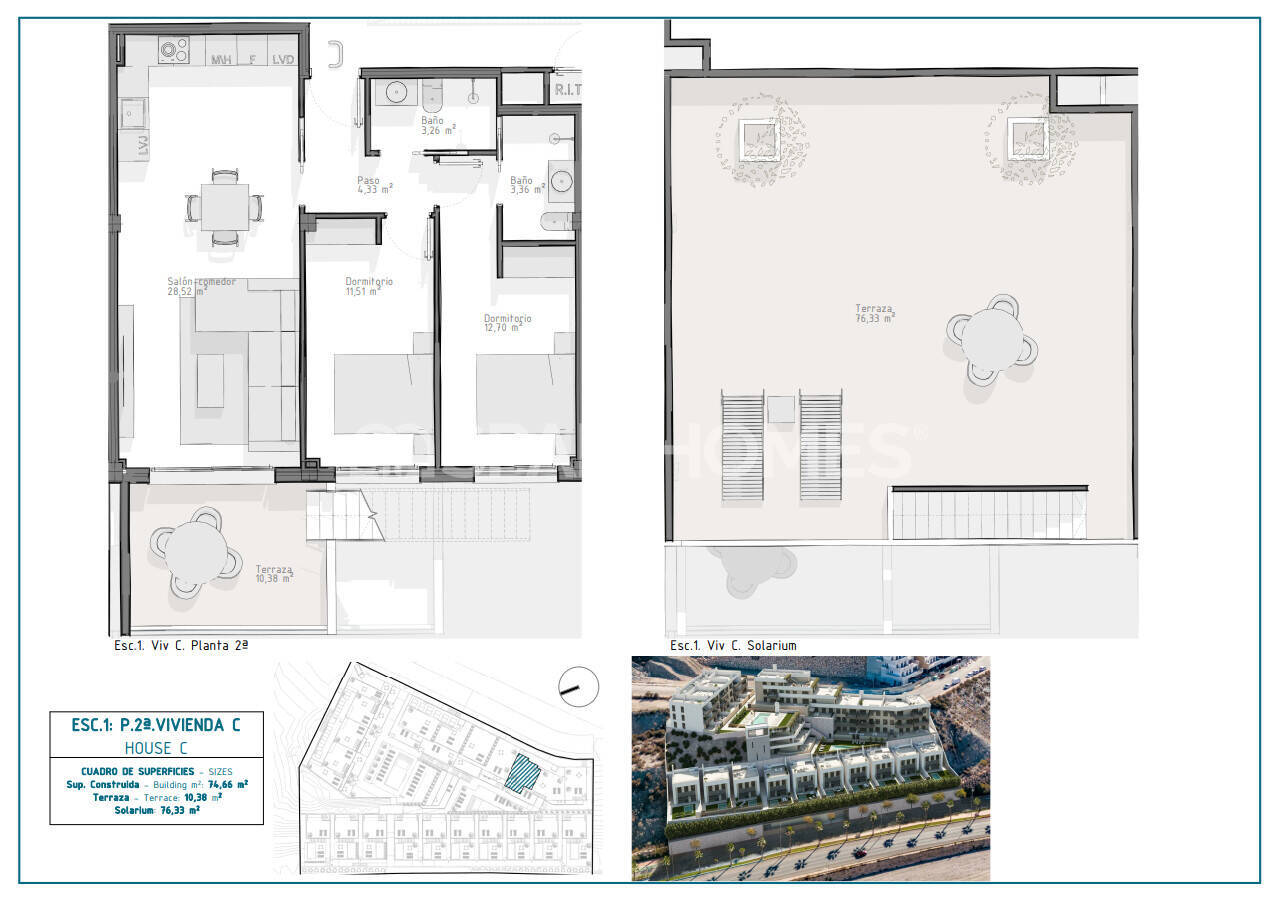 Appartamento a Aguilas, Murcia, Spagna 2 camere da letto, 81 mq. N° 121087