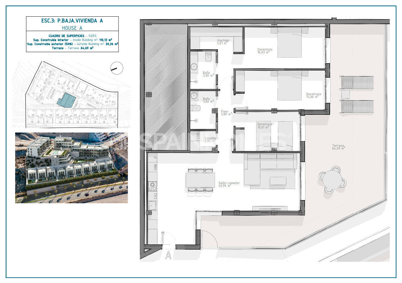 Appartamento a Aguilas, Murcia, Spagna 2 camere da letto, 81 mq. N° 121087