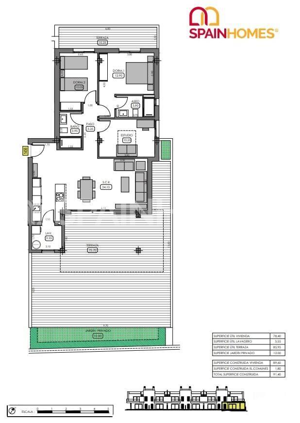 Penthouse in Algorfa, Alicante, Spain 2 bedrooms, 71 sq.m. No. 119795