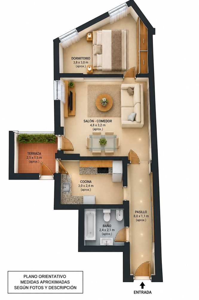 Wohnung in Torrevieja, Alicante, Spanien 1 Schlafzimmer, 56 m2 Nr. 197323