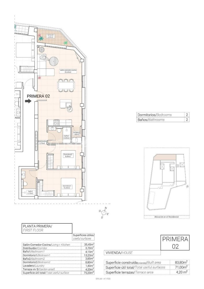 Квартира в Аликанте, Испания 3 спальни, 126м2 №120652