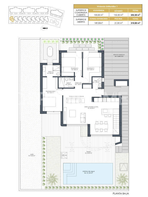 Villa in Los Alcazares, Murcia, Spanien 3 Schlafzimmer, 100 m2 Nr. 200025
