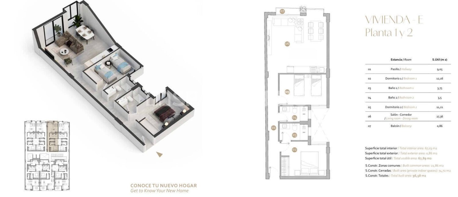 Attico a Fuengirola, Malaga, Spagna 2 camere da letto, 57 mq. N° 177900