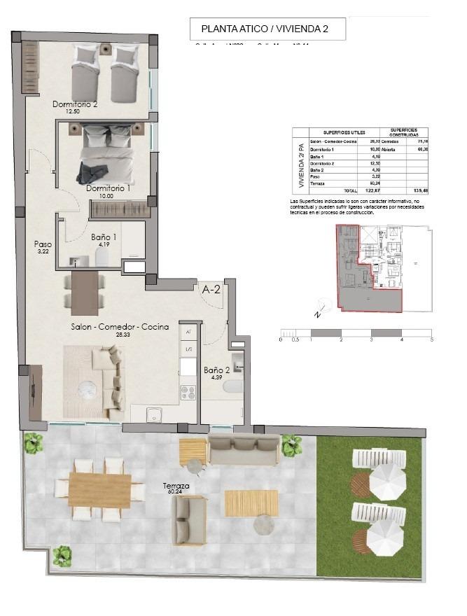 Kattohuoneisto Santa Pola, Alicante, Espanja 2 makuuhuonetta, 75 m2 No. 182031