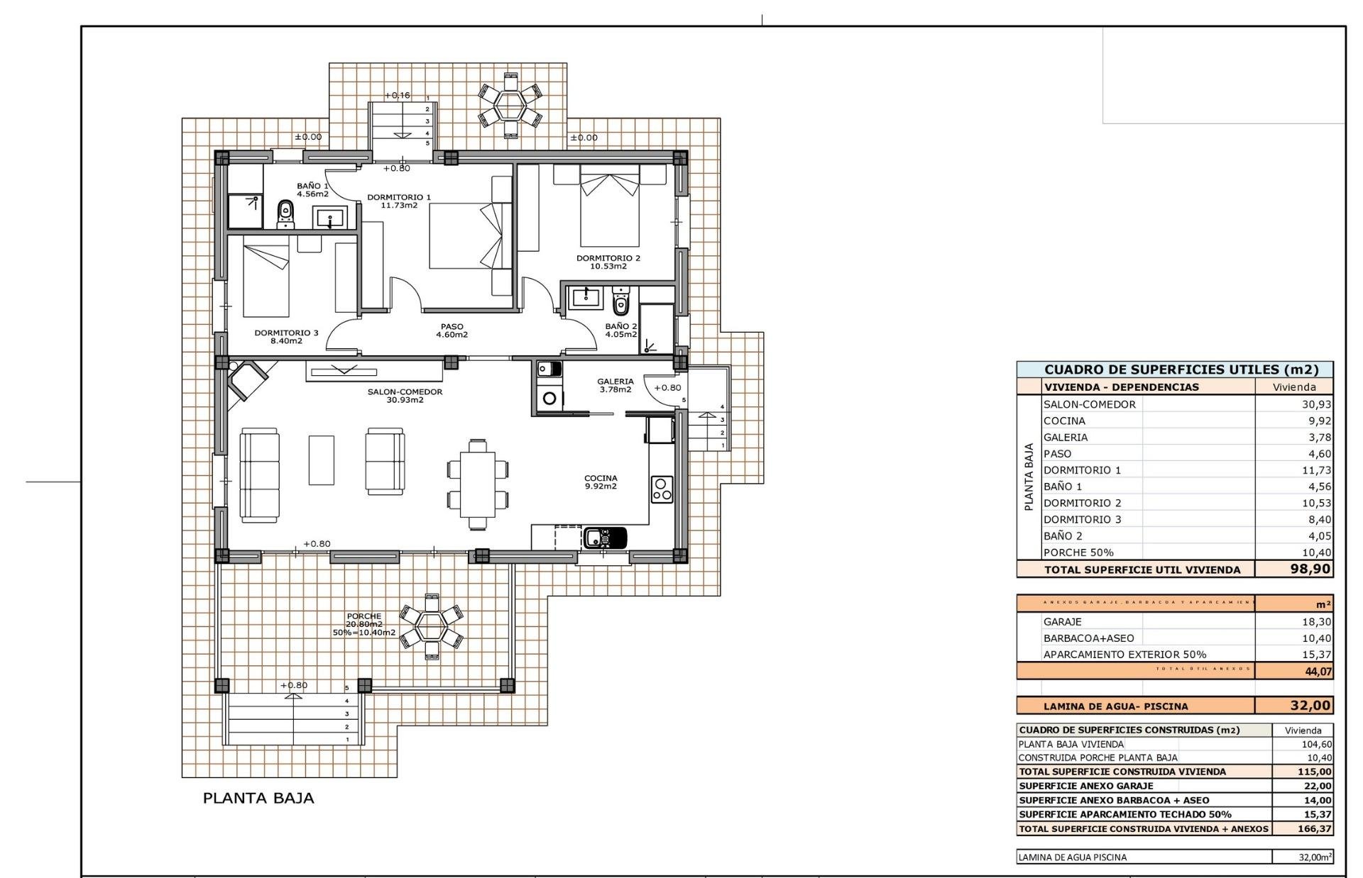 Villa in Pinoso, Alicante, Spanien 3 Schlafzimmer, 120 m2 Nr. 135406