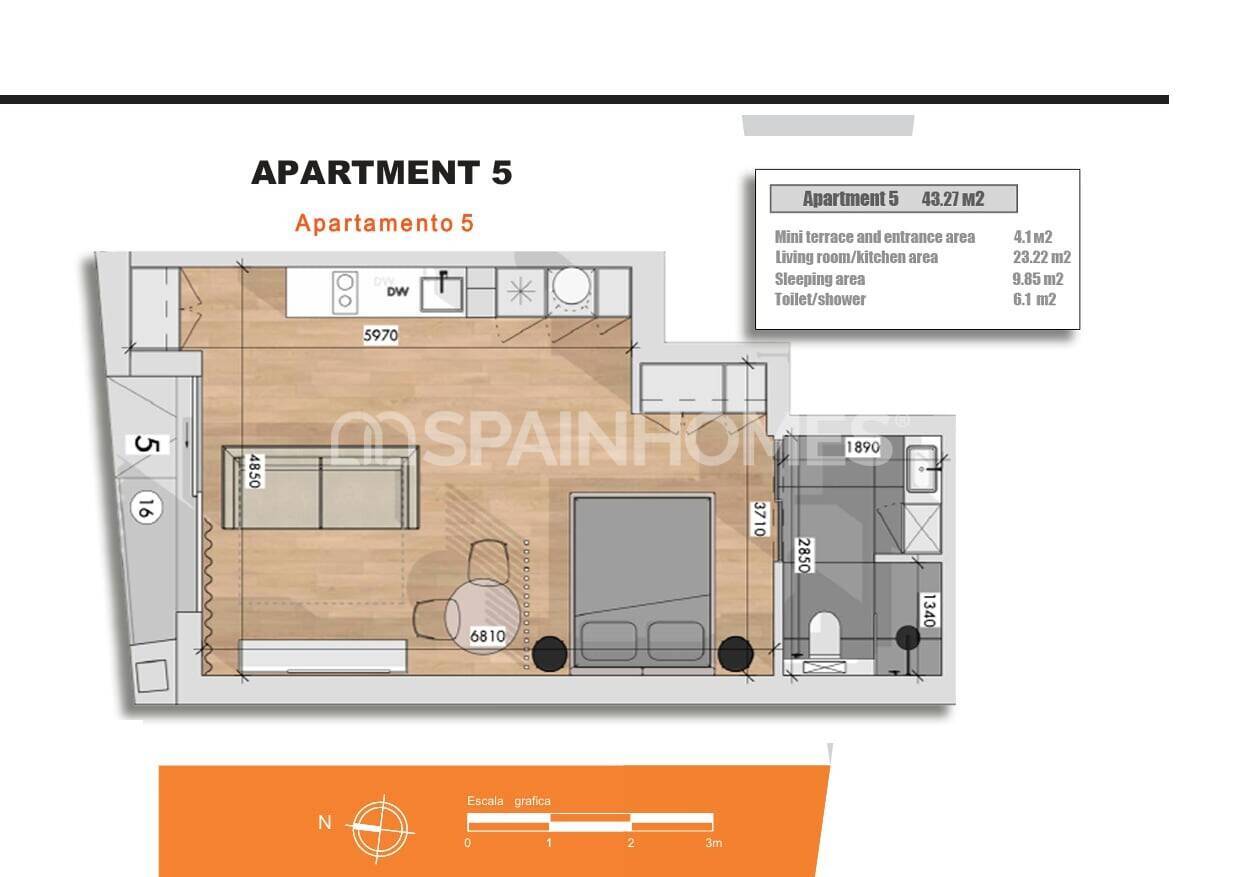 Apartment in Torrevieja, Alicante, Spain 1 bedroom, 43 sq.m. No. 183651