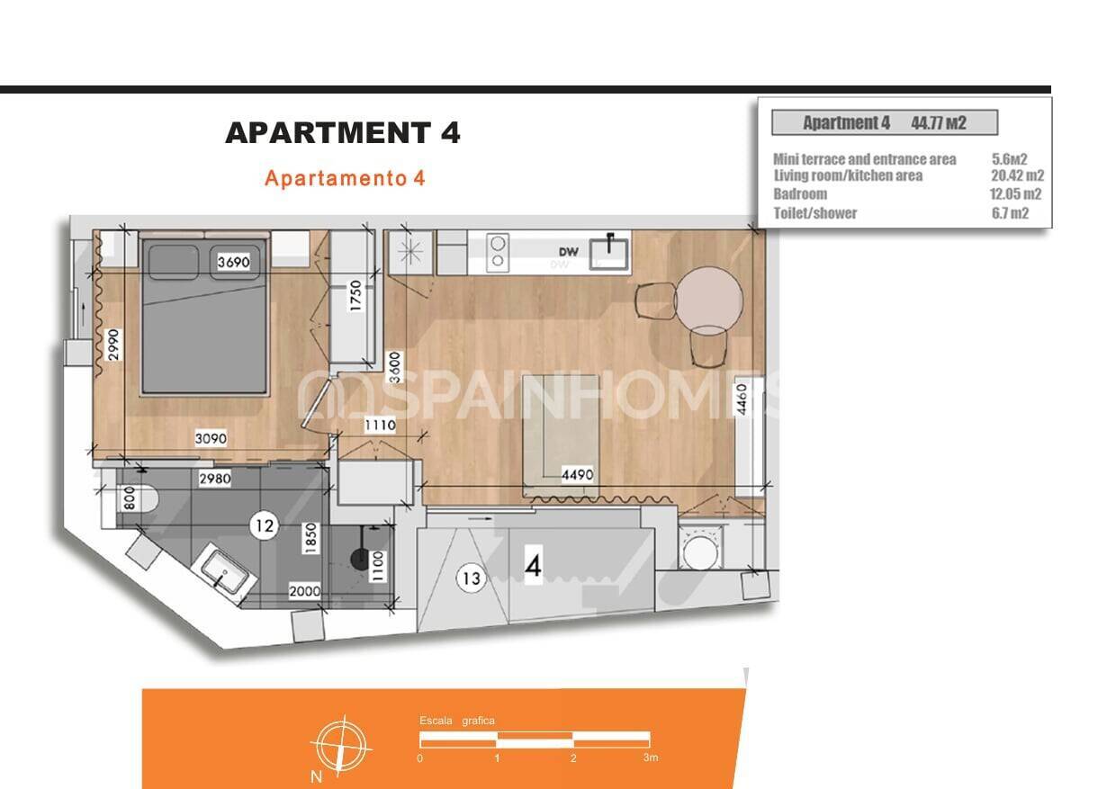 Apartment in Torrevieja, Alicante, Spain 1 bedroom, 43 sq.m. No. 183651