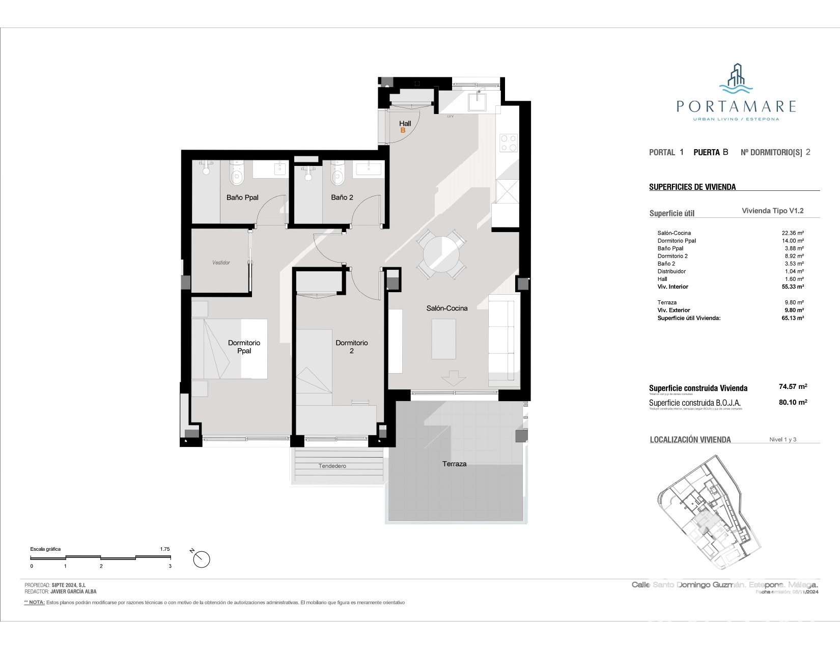 Wohnung in Estepona, Malaga, Spanien 2 Schlafzimmer, 65.4 m2 Nr. 196598